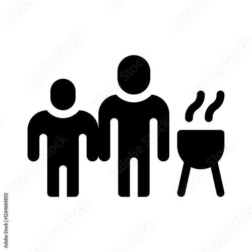 family barbecue glyph icon