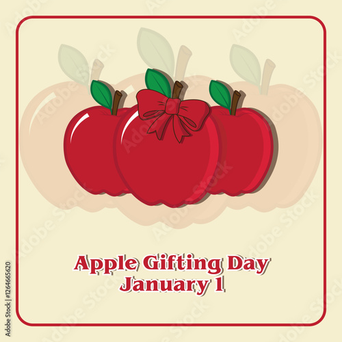  Vector Design Apple Gifting Day January 1