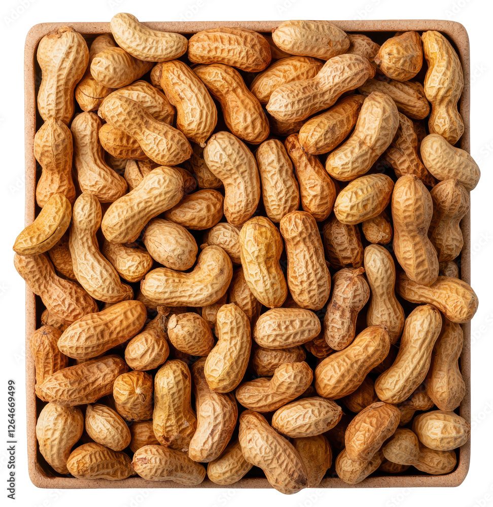 Close Up of Roasted Peanuts with Brown Shells in a Square Shape Viewed From Above Close Up of Roasted Peanuts with Brown Shells in a Square Shape Viewed From Above