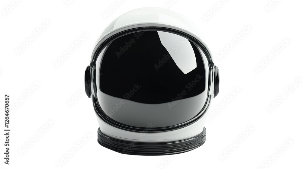 Fototapeta premium Exploring space astronaut helmet display museum exhibit science art indoor environment front view exploration inspiration