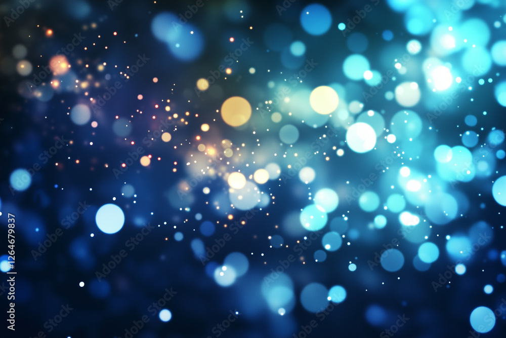 blue background with many small blue and yellow circles. The circles are scattered throughout the image, creating a sense of movement and energy. Scene is lively and dynamic blue background with many small blue and yellow circles. The circles are scattered throughout the image, creating a sense of movement and energy. Scene is lively and dynamic