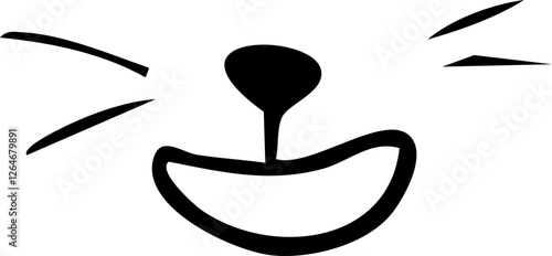 Pet mouth comic cute line doodle drawing. Set lips, noses and whiskers animal characters. Funny heart nose, hand drawn faces. 