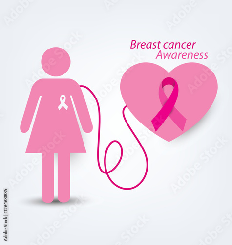 healthcare and medicine concept. pink breast cancer awareness ribbon vector illustration.