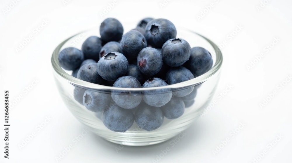 Fresh Blueberries in a Transparent Bowl Fresh Blueberries in a Transparent Bowl