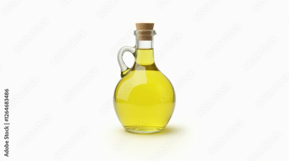 Transparent Bottle of Olive Oil Isolated on White Background Transparent Bottle of Olive Oil Isolated on White Background