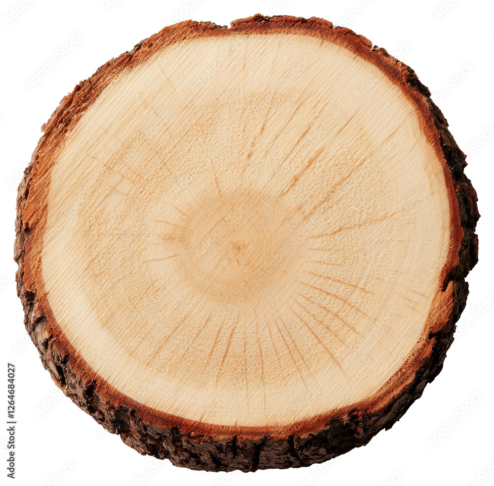 Detailed Cross Section of Light Brown Tree Trunk with Bark on Transparent Background Detailed Cross Section of Light Brown Tree Trunk with Bark on Transparent Background