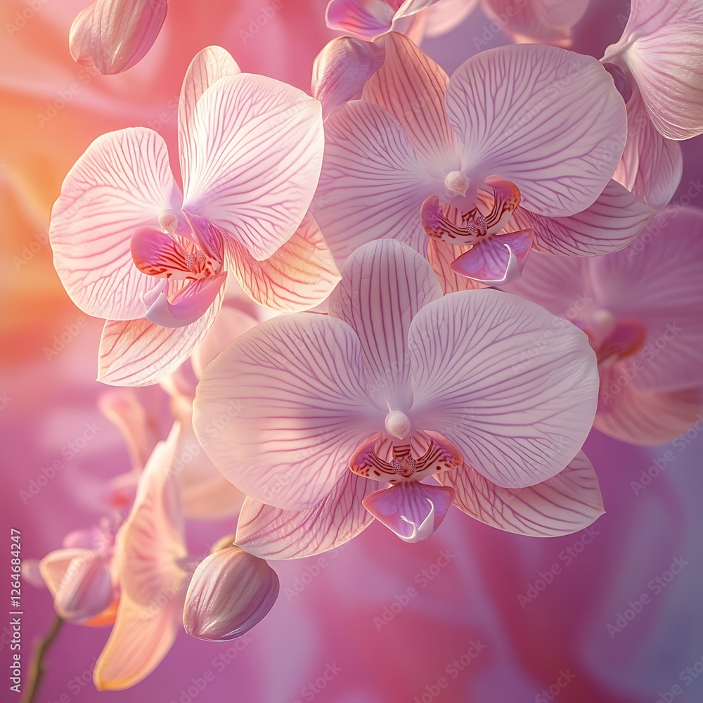 Elegant Orchid Display with Radiant Floral Hues Elegant Orchid Display with Radiant Floral Hues
