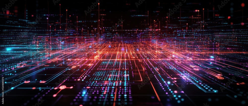 Abstract Futuristic Data Network with Glowing Lines and Points Abstract Futuristic Data Network with Glowing Lines and Points