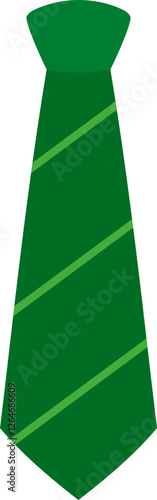 St.Patrick's Day leprechaun green tie icon.
St.Patrick's Day party dress up tie  flat vector isolated.
Transparent background.