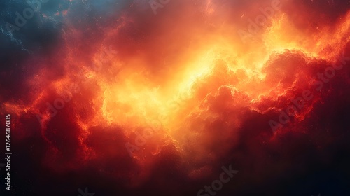 Wallpaper Mural Inferno skies, ethereal fiery energy abstract nebula space dust background Torontodigital.ca