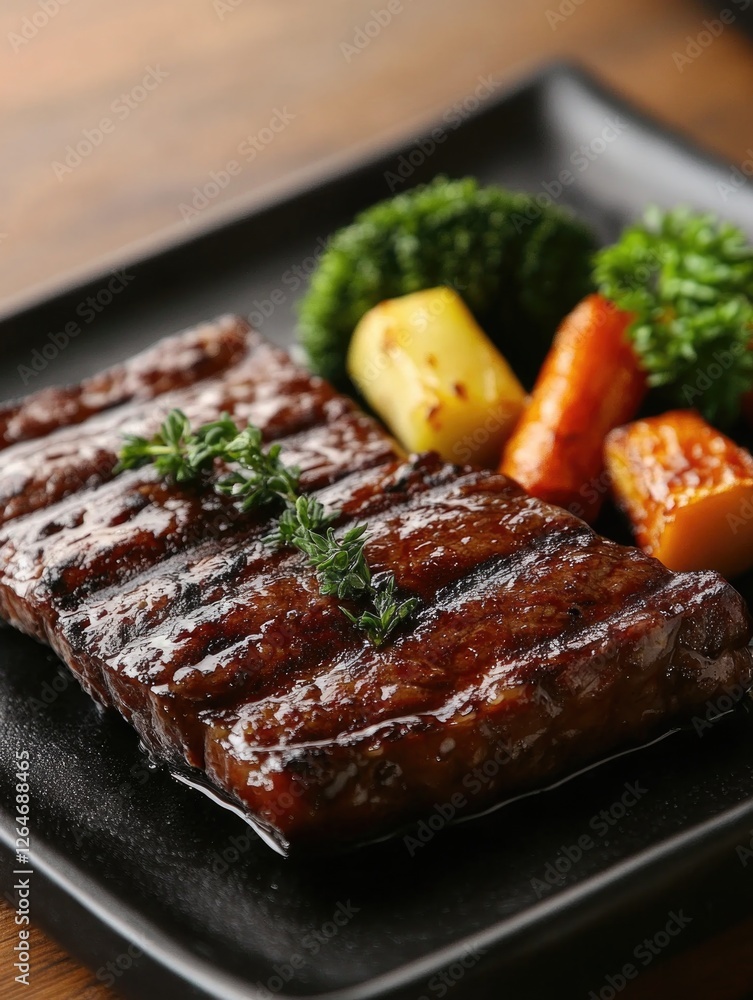 Plate with Meat and Vegetables Plate with Meat and Vegetables