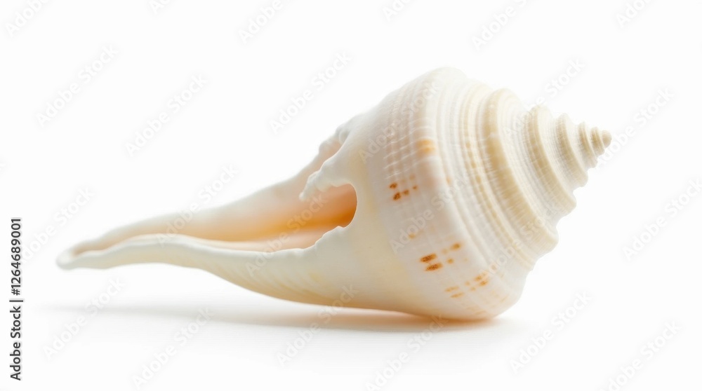 Naklejka premium Smooth Seashell Isolated on White Background