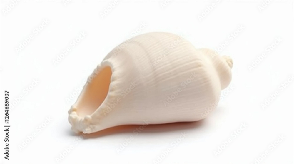 Naklejka premium Smooth Seashell on White Background