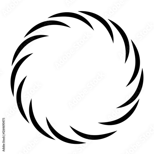 Drawing circular swirl in black lines, Japanese enso calligraphy symbol