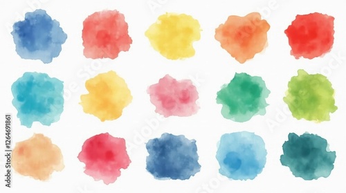 Vibrant Watercolor Paint Swatches