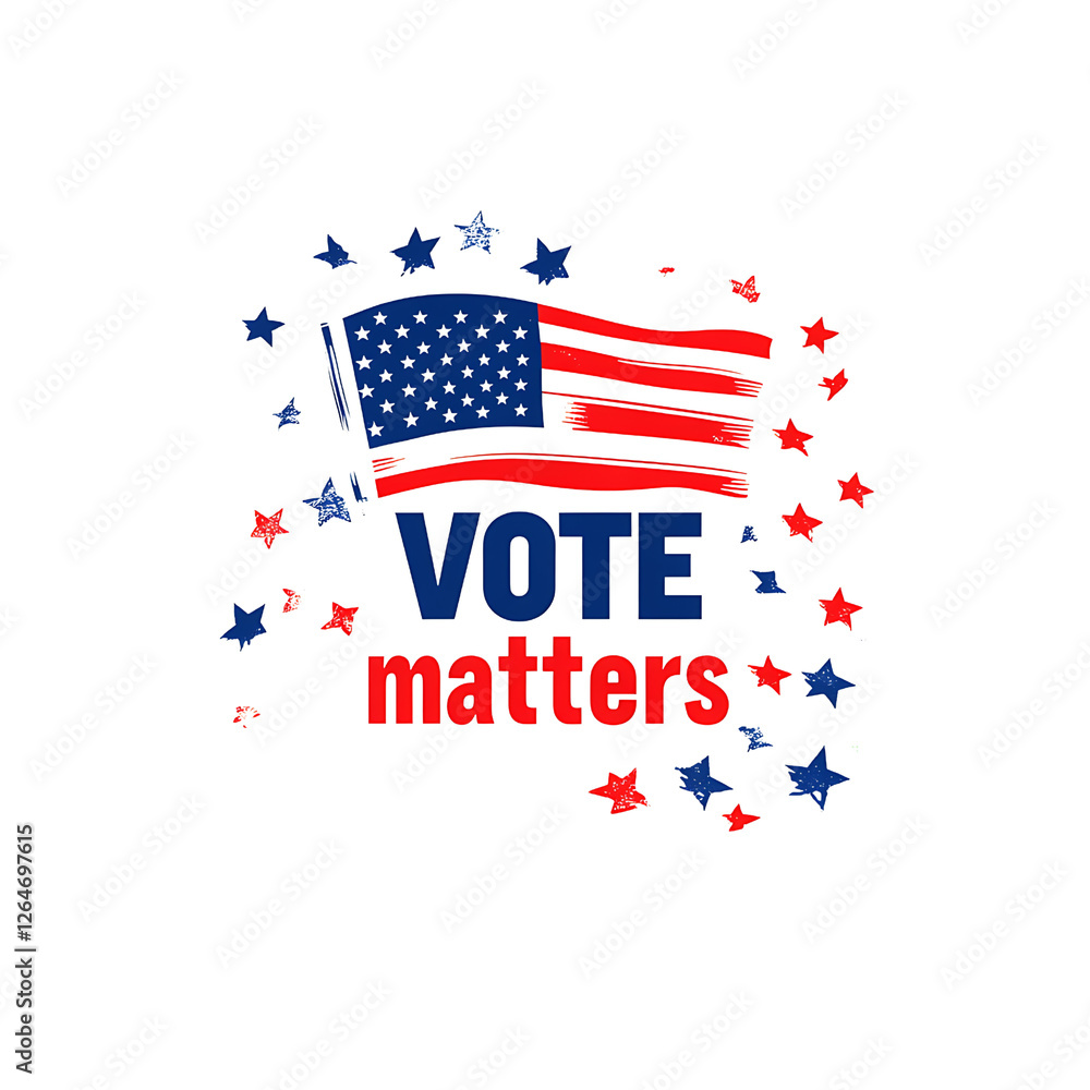 ATM - Logo, minimalist style shape with text VOTE vote matters, American flag in the middle of the letters, isolated on a transparent background. ATM - Logo, minimalist style shape with text VOTE vote matters, American flag in the middle of the letters, isolated on a transparent background.
