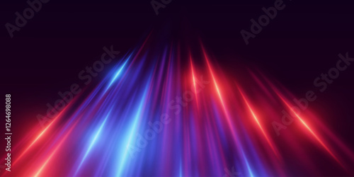 Neon light and high speed light lines. Vector illustration