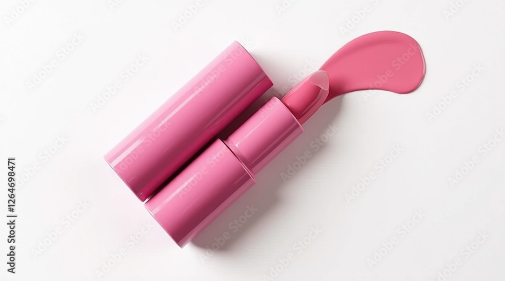 Opened Fuchsia Lipstick Case Revealing Color Opened Fuchsia Lipstick Case Revealing Color