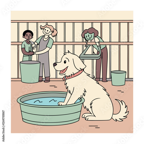 Animal rescue themed vector illustrations.