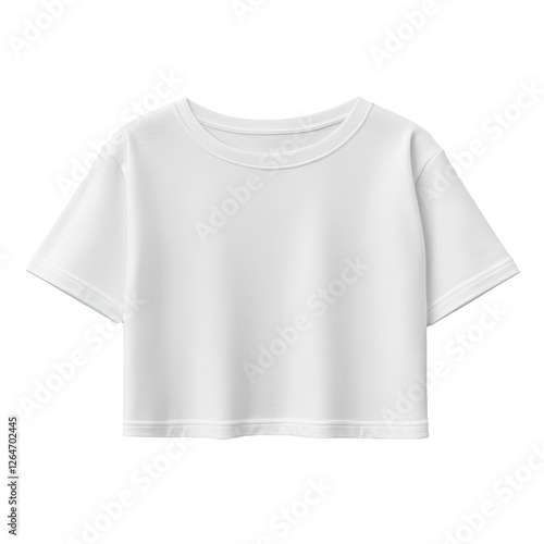 White crop top mockup, black background, design template