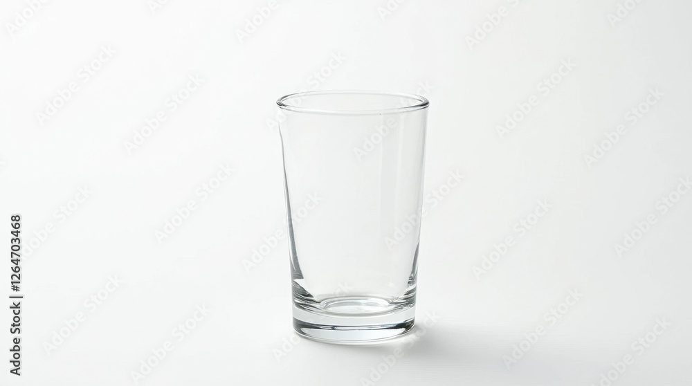 Transparent Glass Cup on White Background Transparent Glass Cup on White Background