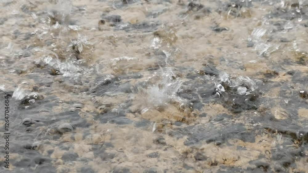Raindrops fall. Slow motion Rain, close-up. Raindrops fall. Slow motion Rain, close-up.