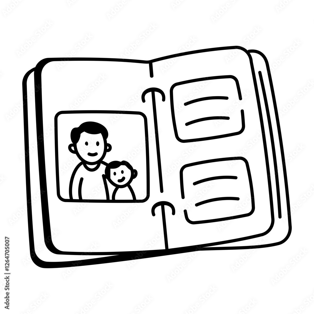A doodle style icon of photo album
A doodle style icon of photo album