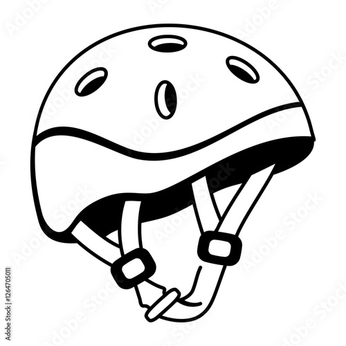 Bike helmet icon in drawing style 

