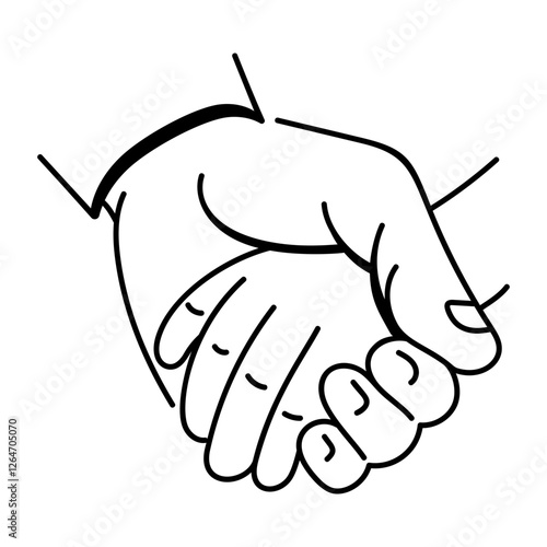 Dad hand icon in doodle style 
