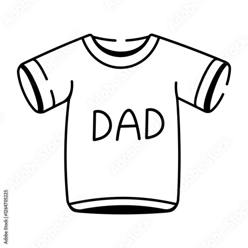 Dad shirt icon in doodle style 

