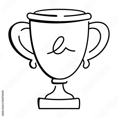 A hand drawn icon of trophy 
