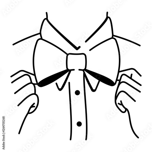 A hand drawn icon of bow tie 

