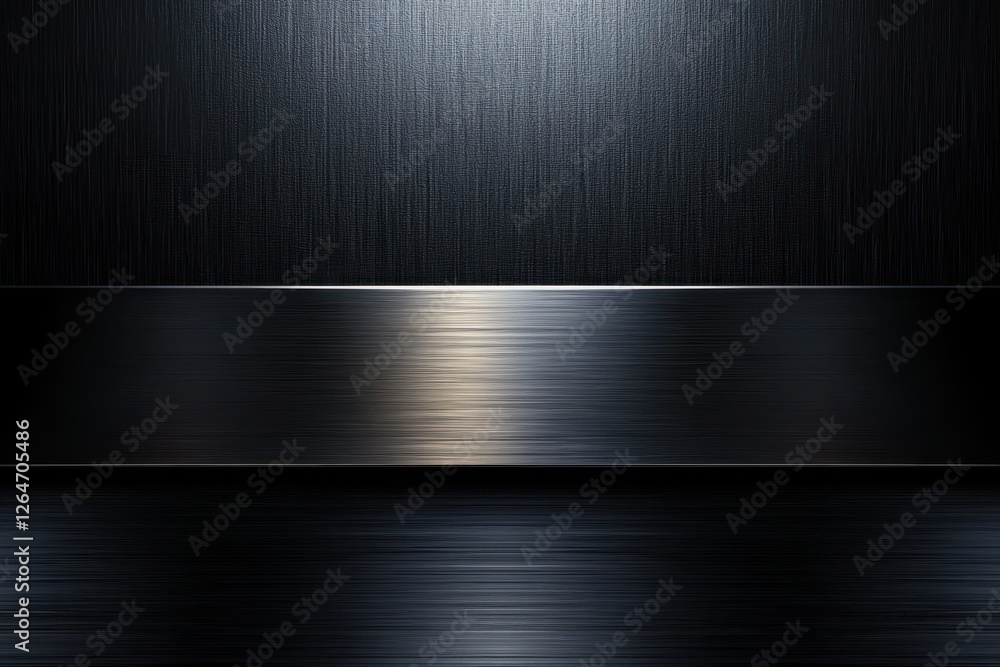 Smooth Black Metal Background with Subtle Light Reflection and Textured Surface Smooth Black Metal Background with Subtle Light Reflection and Textured Surface