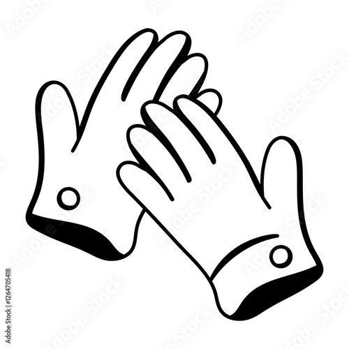 Gloves icon in hand drawn style 
