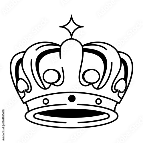 Crown icon in hand drawn style 
