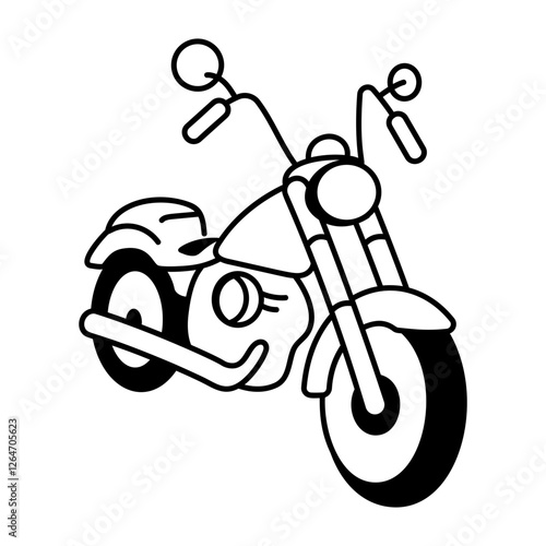 Motorbike icon in doodle style 


