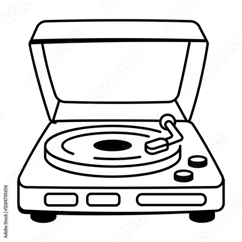 A hand drawn icon of record player 
