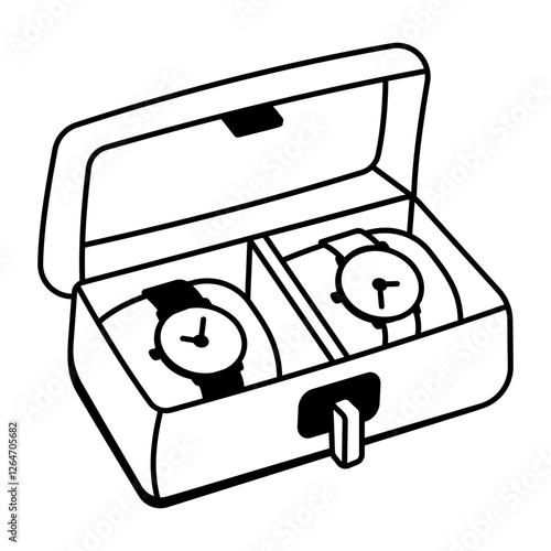 Watch box icon in doodle style 

