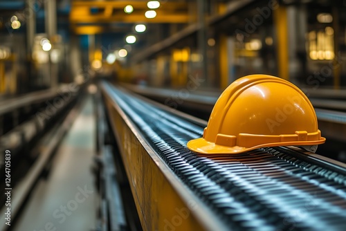 Safety gear on construction site symbolizes hard work and commitment to safet...