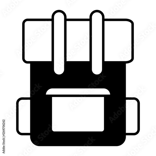 Camping bag black icon