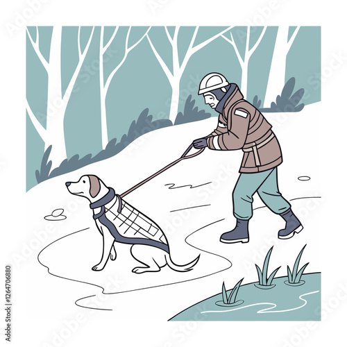 Animal rescue themed vector illustrations.