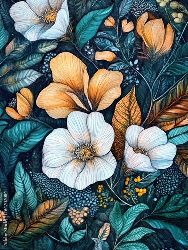 Wallpaper Mural Flower Painting Close Up Torontodigital.ca