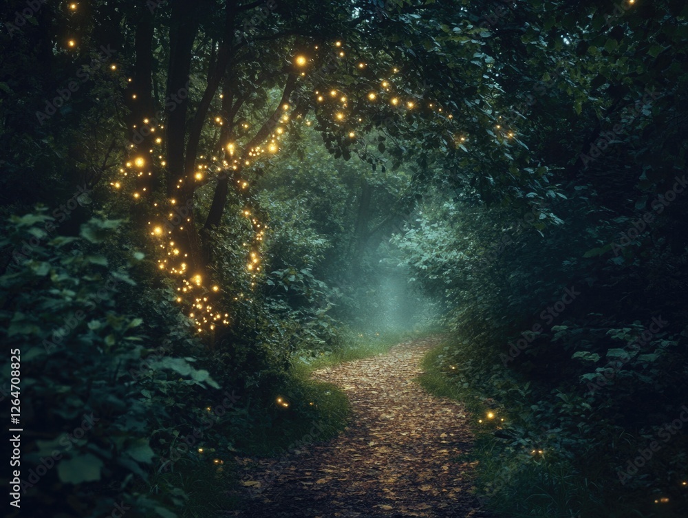 Fototapeta premium Path in lush green forest