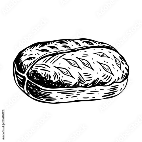 Ancient roman bread illustration in vintage style