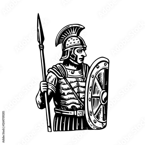 Roman legion illustration in vintage style