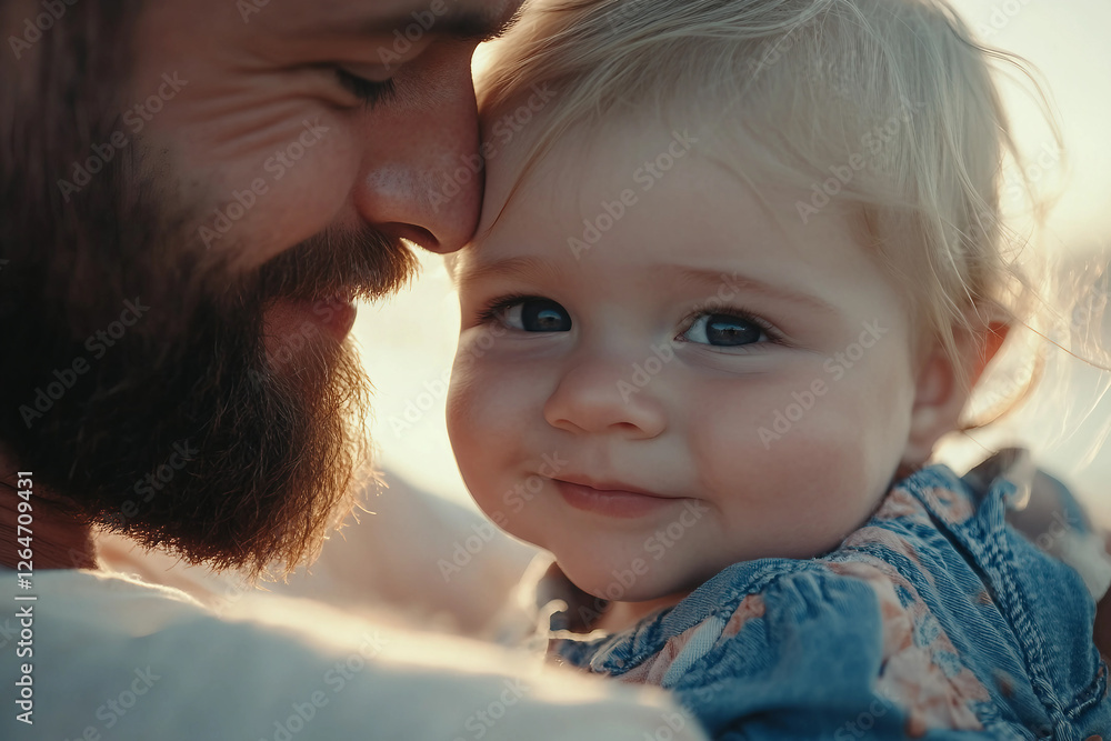 Infant Baby Toddler with father made generative AI