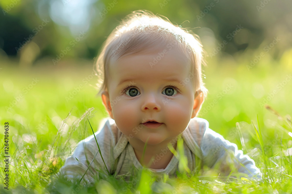 Infant Baby Taking First Steps generative AI Infant Baby Taking First Steps generative AI