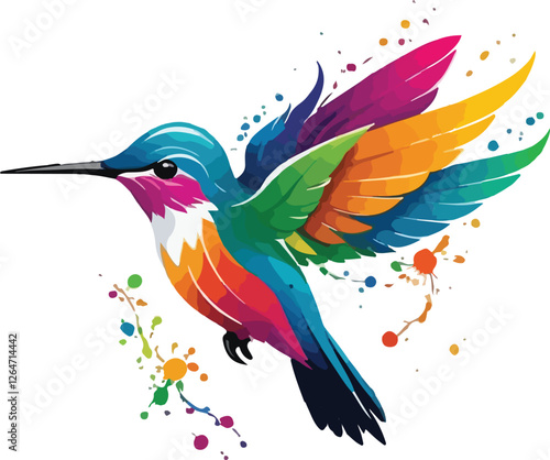 Hummingbird Illustration vector design, Hummingbird logo and icon Design