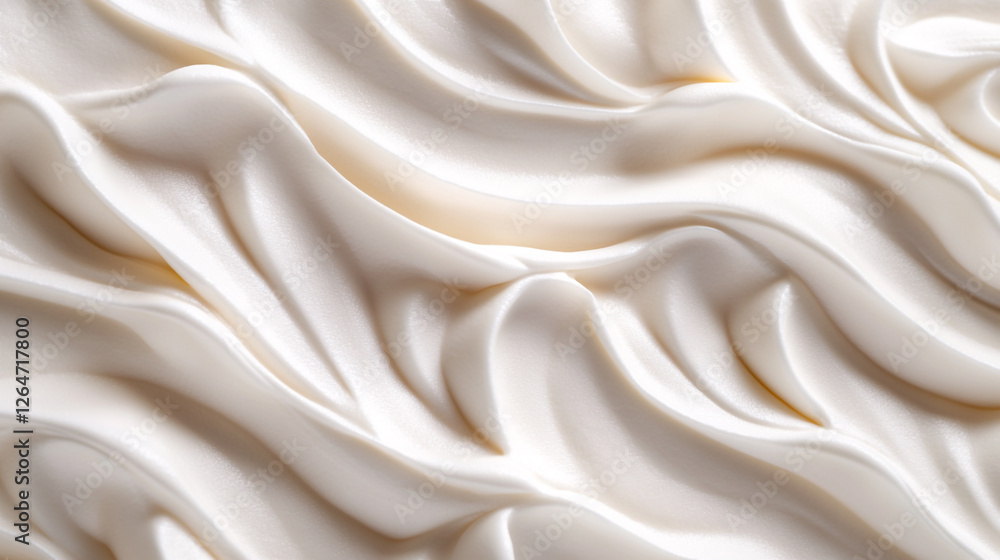 Creamy waves softly undulate, capturing the artistry of texture and light in a delicate white surface Creamy waves softly undulate, capturing the artistry of texture and light in a delicate white surface