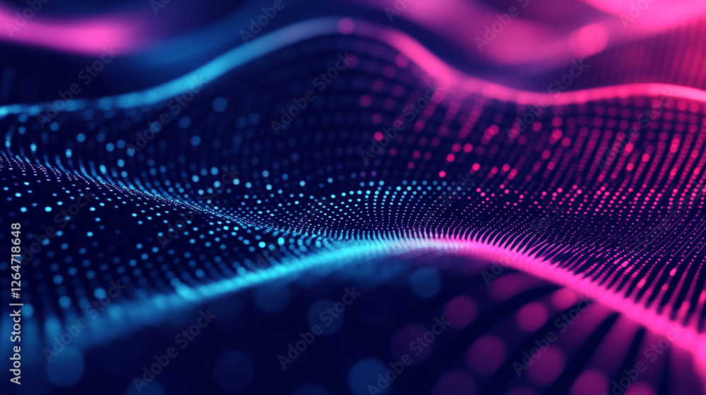 Vibrant waves of light create a mesmerizing digital landscape in shades of blue and pink Vibrant waves of light create a mesmerizing digital landscape in shades of blue and pink